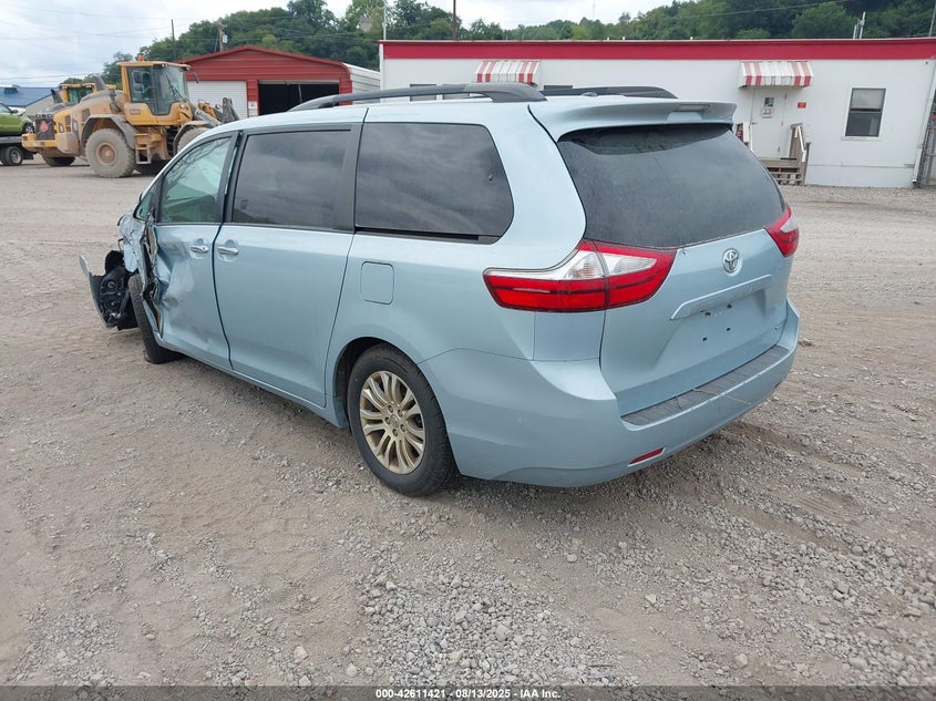 Vin: 5tdyk3dc7gs692977, lot: 43104443, toyota sienna xle 8 passenger 20163