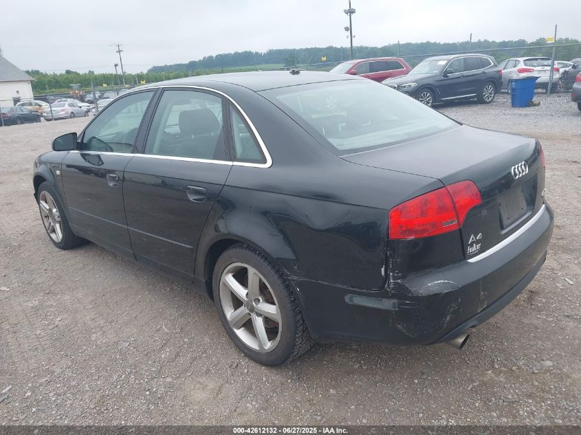 2007 Audi A4 2.0T black sedan gasoline WAUDF78E27A062686 photo #4