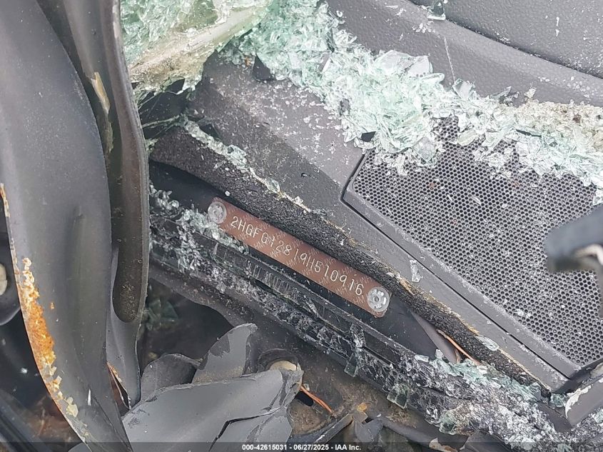 2009 Honda Civic Ex VIN: 2HGFG12819H510916 Lot: 42615031