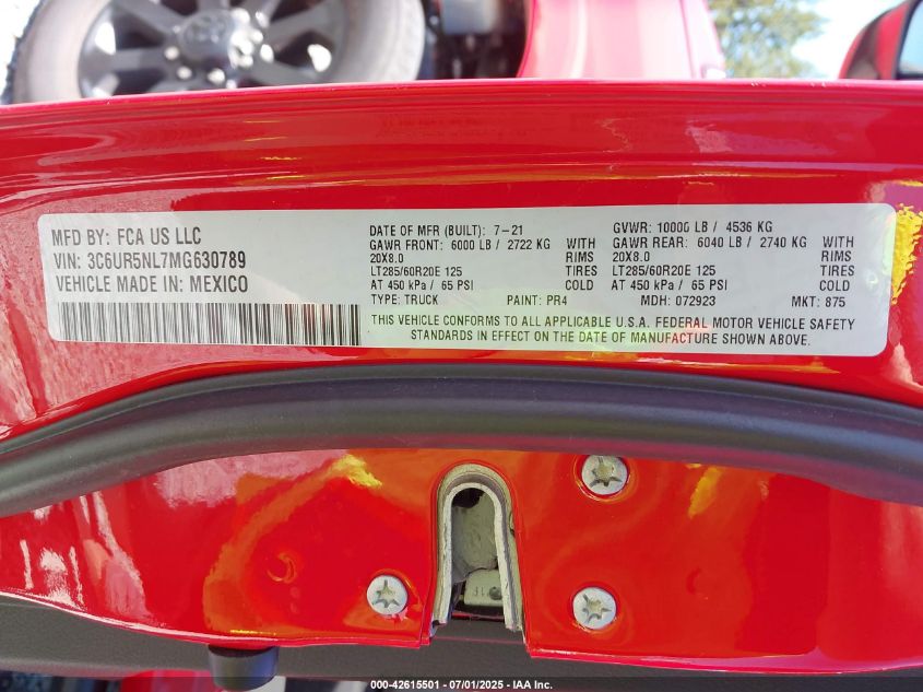 2021 Ram 2500 - 3C6UR5NL7MG630789