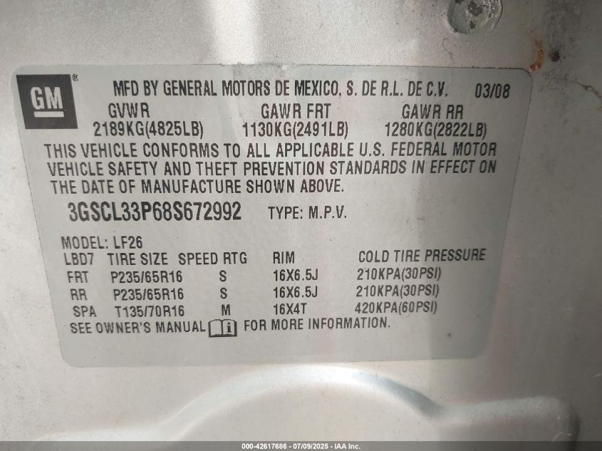 2001 Saturn Sw Base (A4) (Discontinued) VIN: 1G8ZN82721Z234181 Lot: 42617686