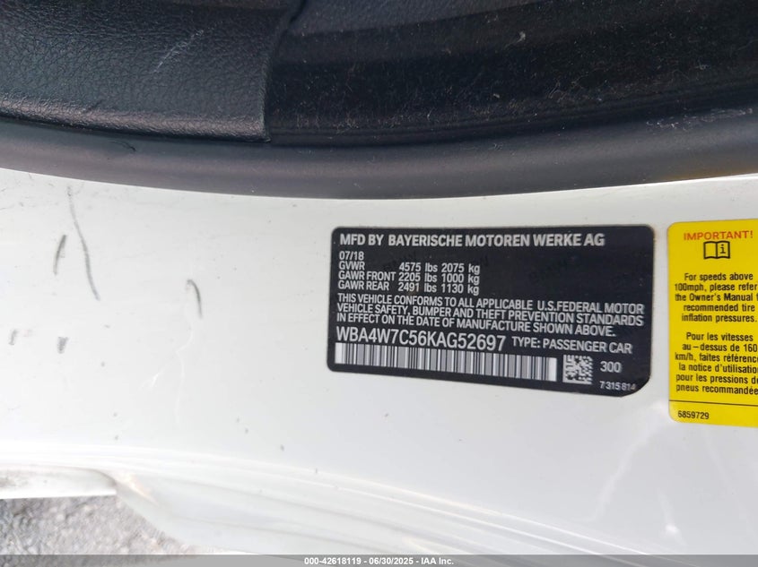 2019 BMW 440I - WBA4W7C56KAG52697