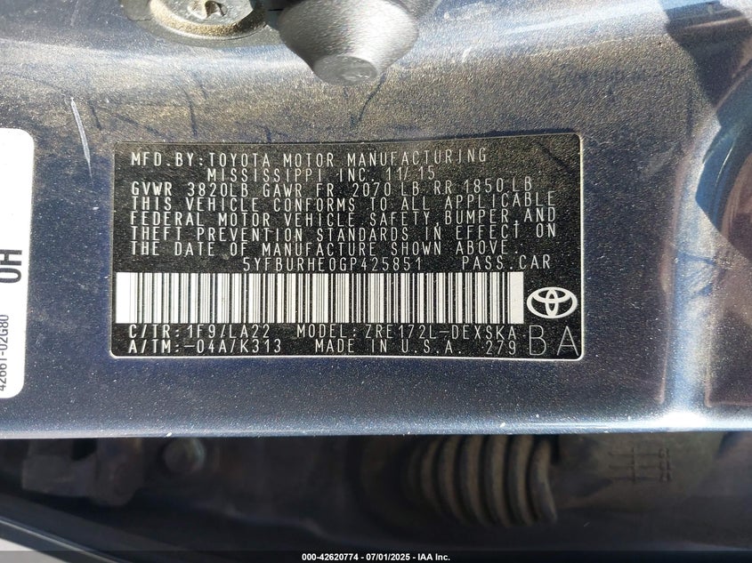 2016 TOYOTA COROLLA S PREMIUM - 5YFBURHE0GP425851