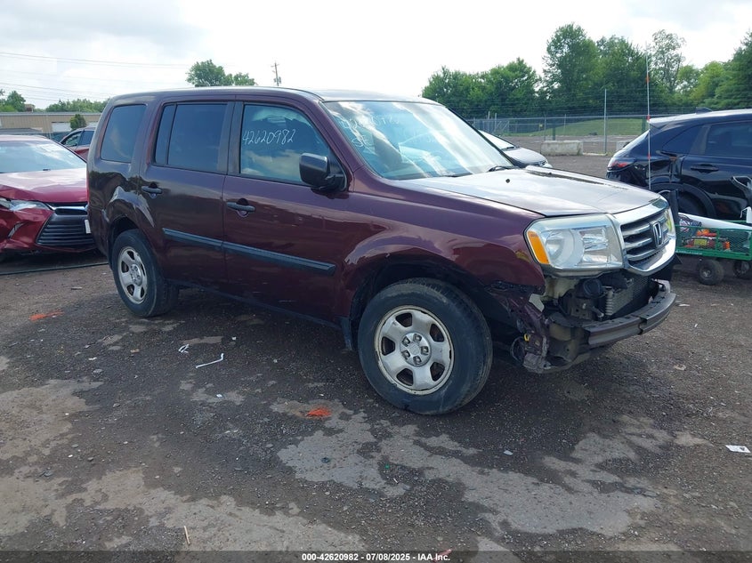 5FNYF4H21CB079876 2012 Honda Pilot Lx auction photo 1
