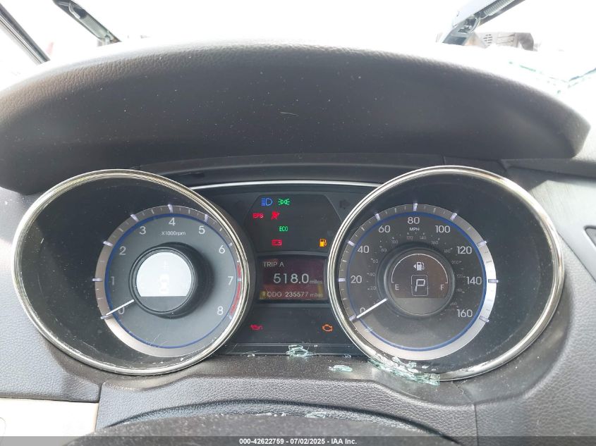 2013 Hyundai Sonata Gls VIN: 5NPEB4AC9DH580163 Lot: 42622759