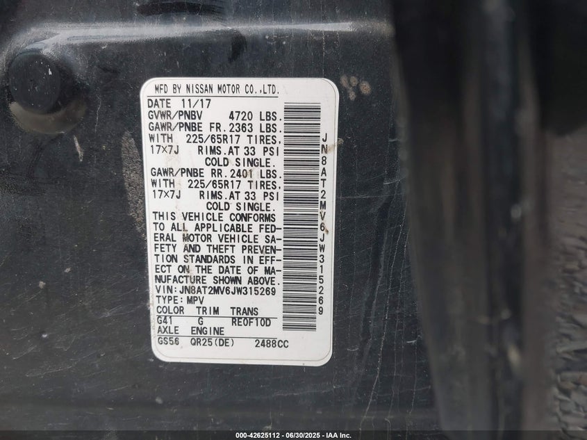 2018 NISSAN ROGUE S - JN8AT2MV6JW315269