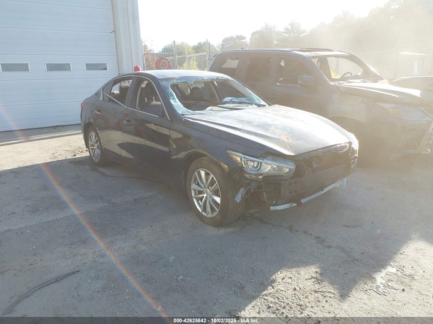 2014 Infiniti Q50 black sedan gasoline JN1BV7AR0EM692893 photo #1