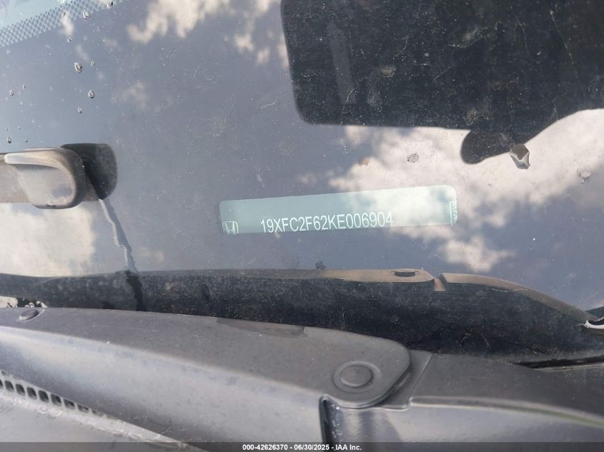 2019 Honda Civic Lx VIN: 19XFC2F62KE006904 Lot: 42626370