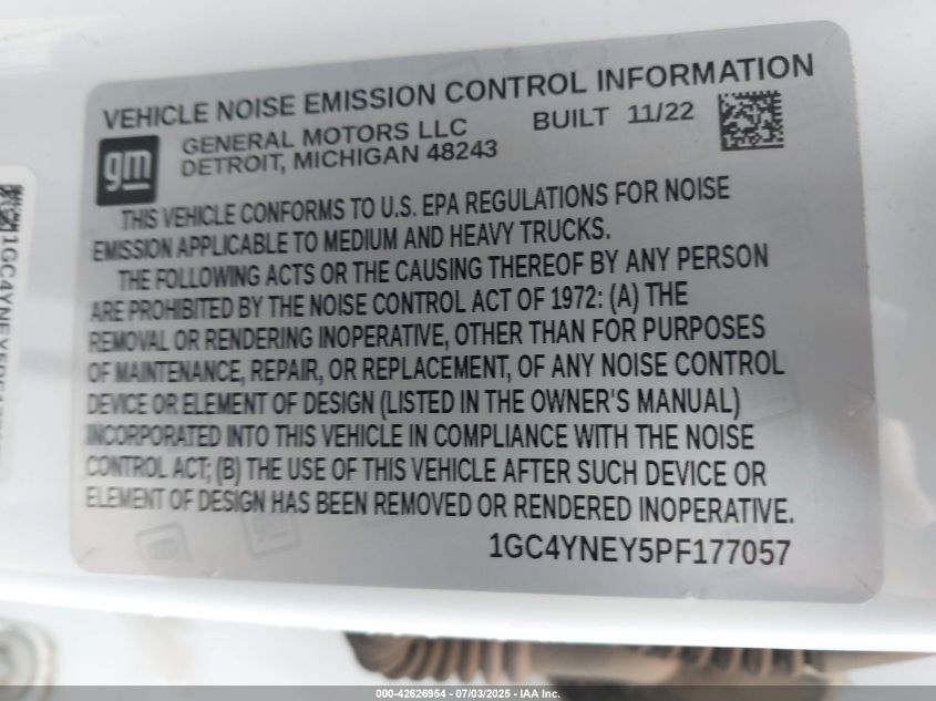 2023 Chevrolet Silverado 2500 - 1GC4YNEY5PF177057