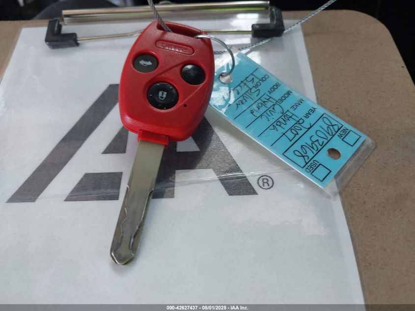 2007 Honda Civic Hybrid VIN: JHMFA362X7S023851 Lot: 42627437