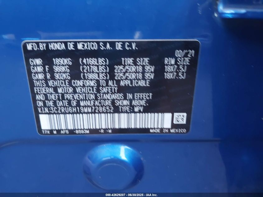 2021 HONDA HR-V AWD SPORT - 3CZRU6H19MM728652