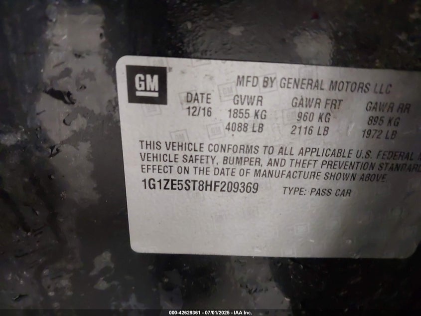 2017 CHEVROLET MALIBU 1LT - 1G1ZE5ST8HF209369