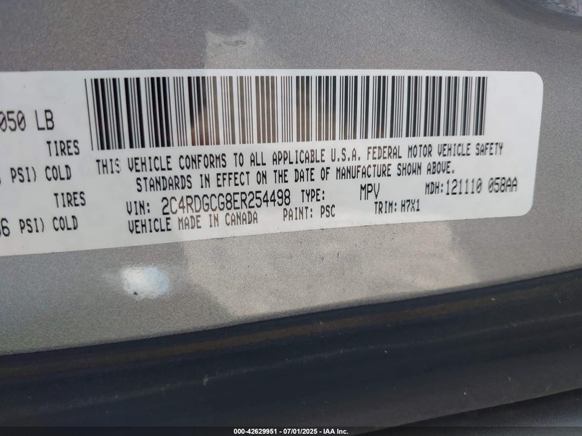 2014 DODGE GRAND CARAVAN SXT - 2C4RDGCG8ER254498