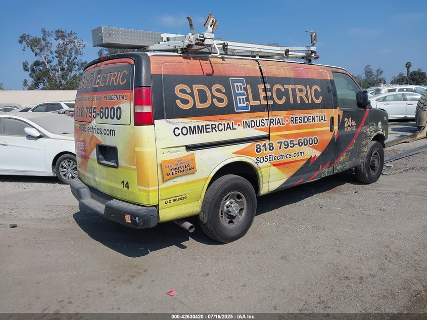 Vin: 1gcwgfca7e1205541, lot: 43123456, chevrolet express 2500 work van 20144