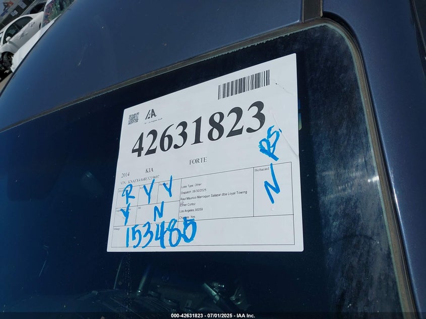 2014 KIA FORTE VIN: KNAFX4A68E5219697