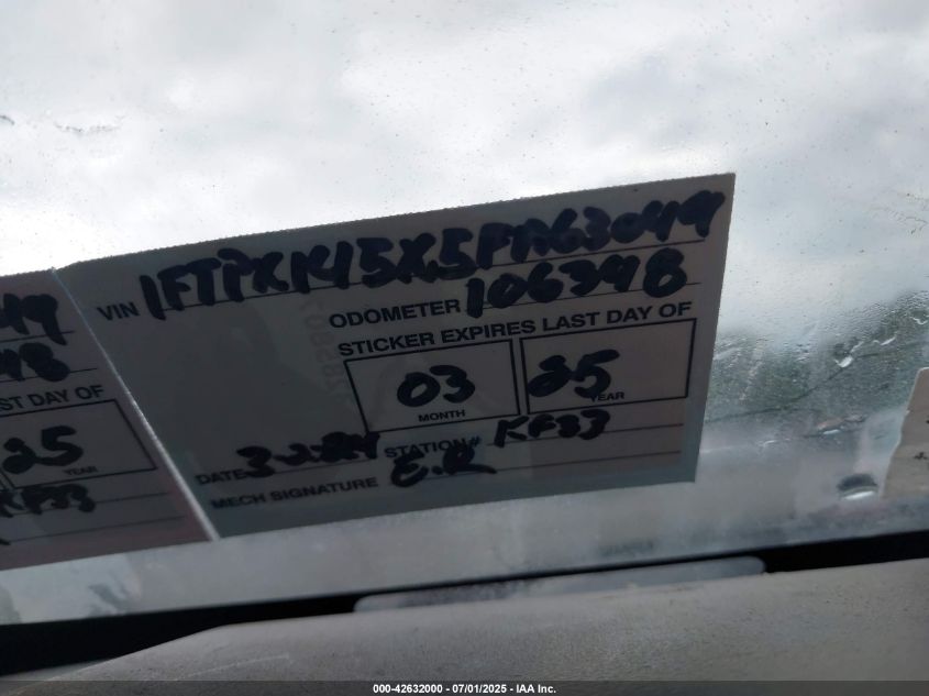 2005 Ford F-150 Fx4/Lariat/Xl/Xlt VIN: 1FTPX145X5FA63049 Lot: 42632000