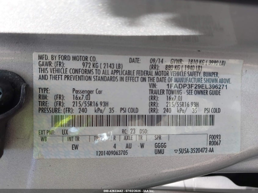 2014 FORD FOCUS SE - 1FADP3F29EL396271
