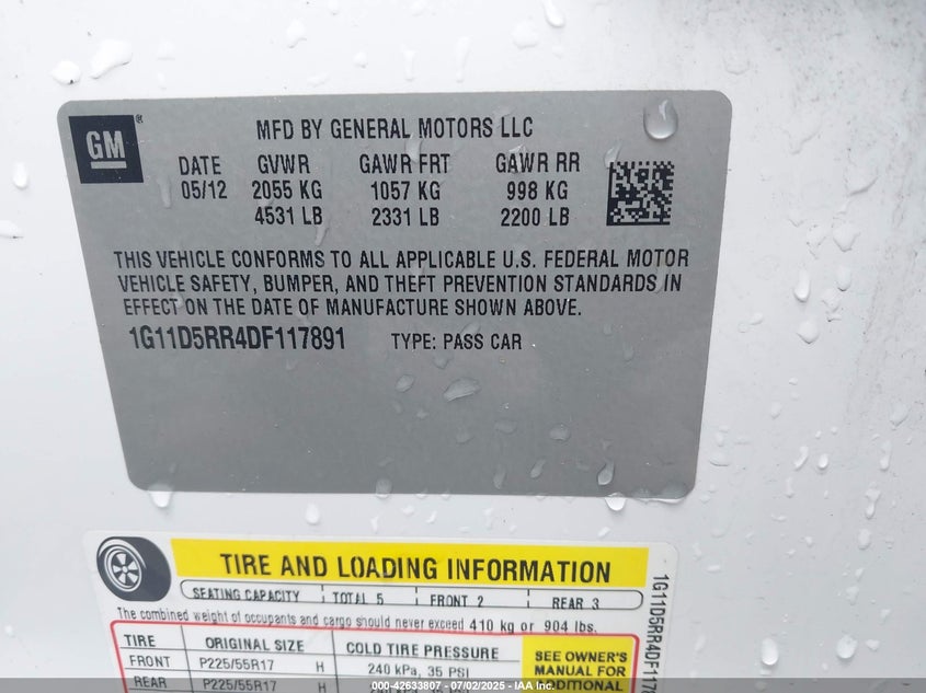 2013 CHEVROLET MALIBU ECO - 1G11D5RR4DF117891