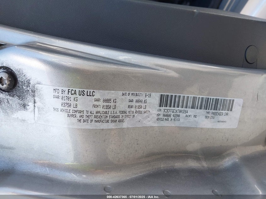 2019 FIAT 500E BATTERY ELECTRIC - 3C3CFFGE1KT803264