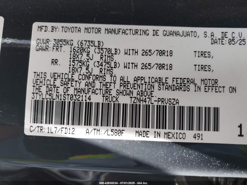 2025 Toyota Tacoma - 3TYLC5LN1ST032114