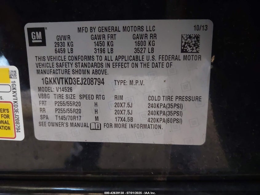 2014 GMC ACADIA DENALI - 1GKKVTKD3EJ208794