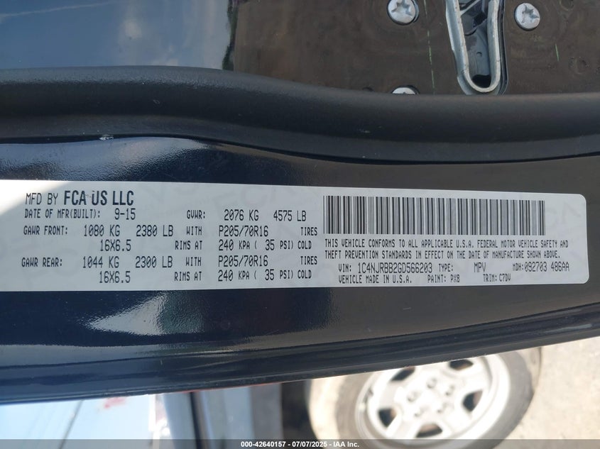 2016 JEEP PATRIOT SPORT - 1C4NJRBB2GD566203