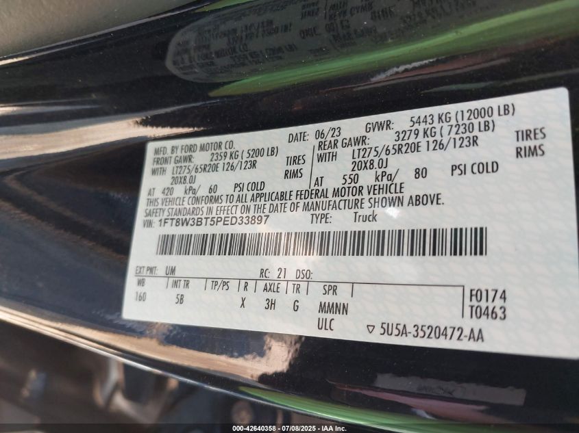 2023 Ford F-350 - 1FT8W3BT5PED33897