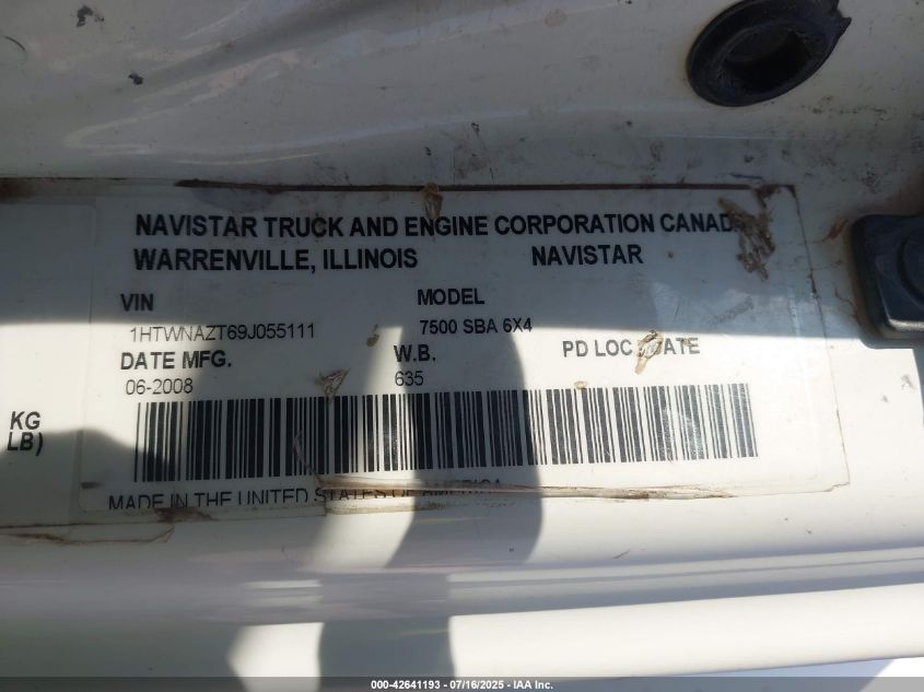 2009 International 7000 7500 VIN: 1HTWNAZT69J055111 Lot: 42641193