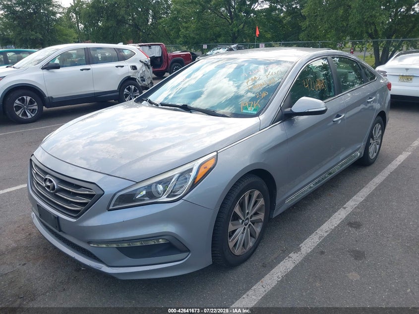 2017 Hyundai Sonata 2.4 Sport limited Silver Lot 111042641673 Vin 5NPE34AF8HH444782