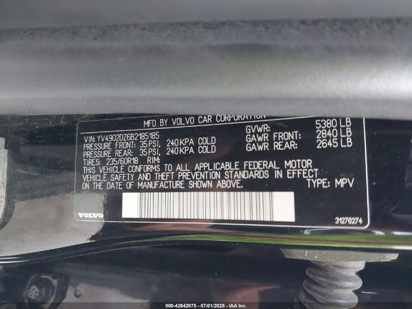 2008 Volvo Xc90 3.2 VIN: YV4CN982381429127 Lot: 42642075