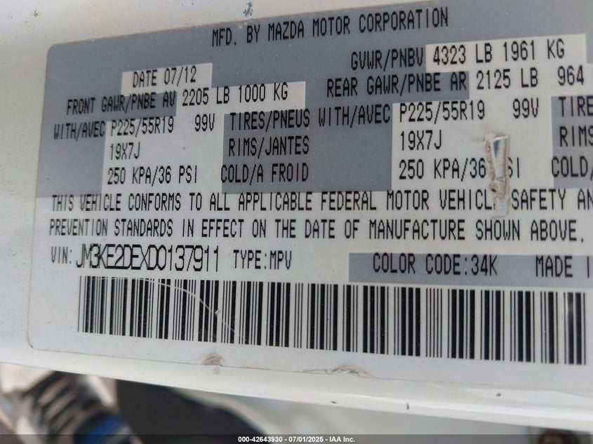 2013 MAZDA CX-5 GRAND TOURING - JM3KE2DEXD0137911