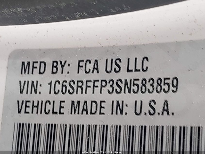 2025 Ram 1500 - 1C6SRFFP3SN583859