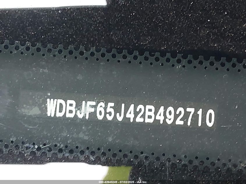 2002 Mercedes-Benz E 320 Special Edition VIN: WDBJF65J42B492710 Lot: 42645249