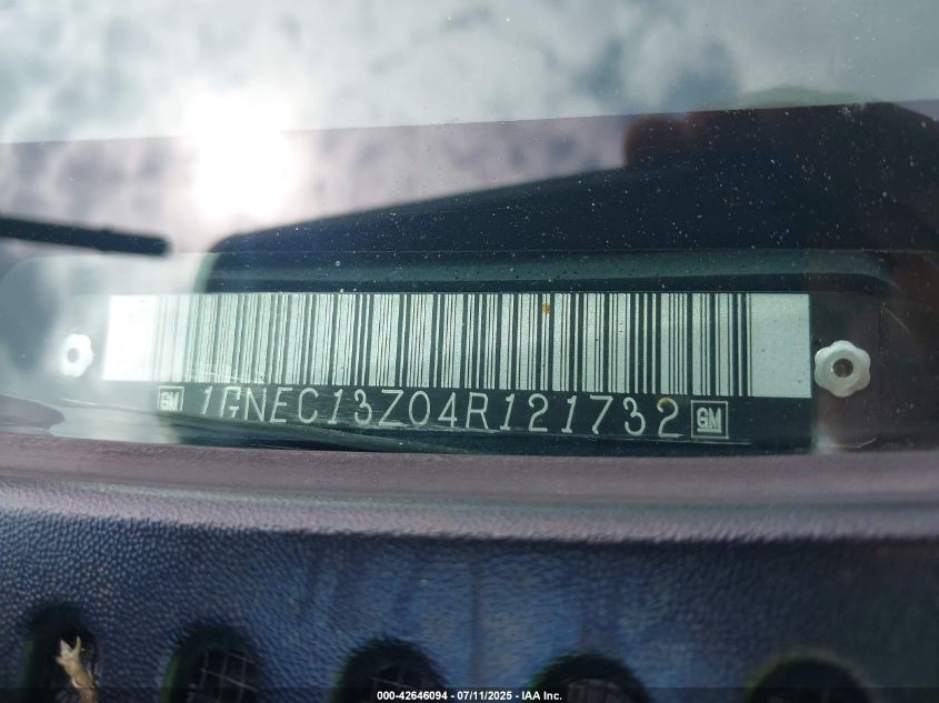 2004 Chevrolet Tahoe Lt VIN: 1GNEC13Z04R121732 Lot: 43390867