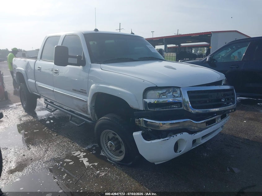 2005 GMC Sierra 2500Hd Sle white truck diesel 1GTHK23275F969918 photo #1