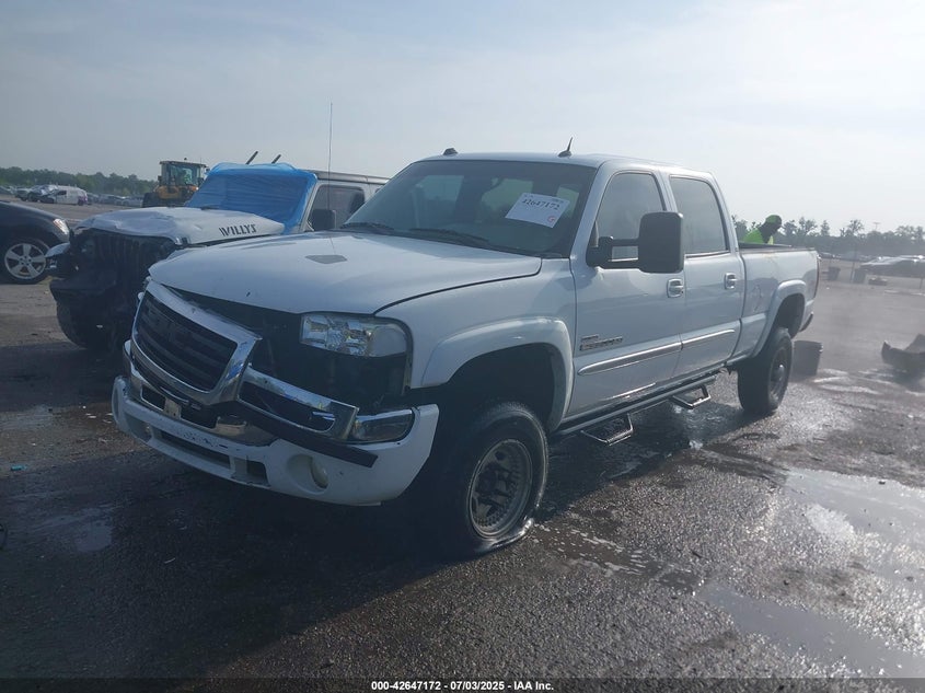 2005 GMC Sierra 2500Hd Sle white truck diesel 1GTHK23275F969918 photo #3