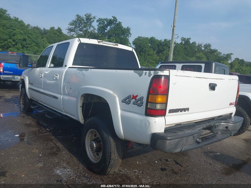 2005 GMC Sierra 2500Hd Sle white truck diesel 1GTHK23275F969918 photo #4