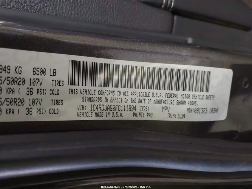 2015 DODGE DURANGO SXT - 1C4RDJAG0FC111894