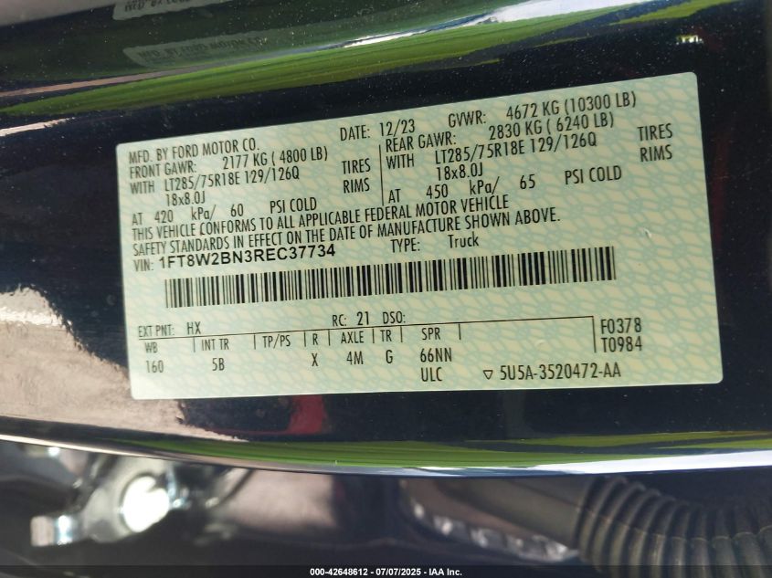 2024 Ford F-250 - 1FT8W2BN3REC37734