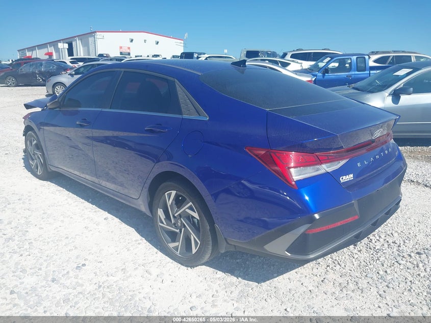 Vin: kmhln4dj7su142538, lot: 43143321, hyundai elantra hybrid limited 20253
