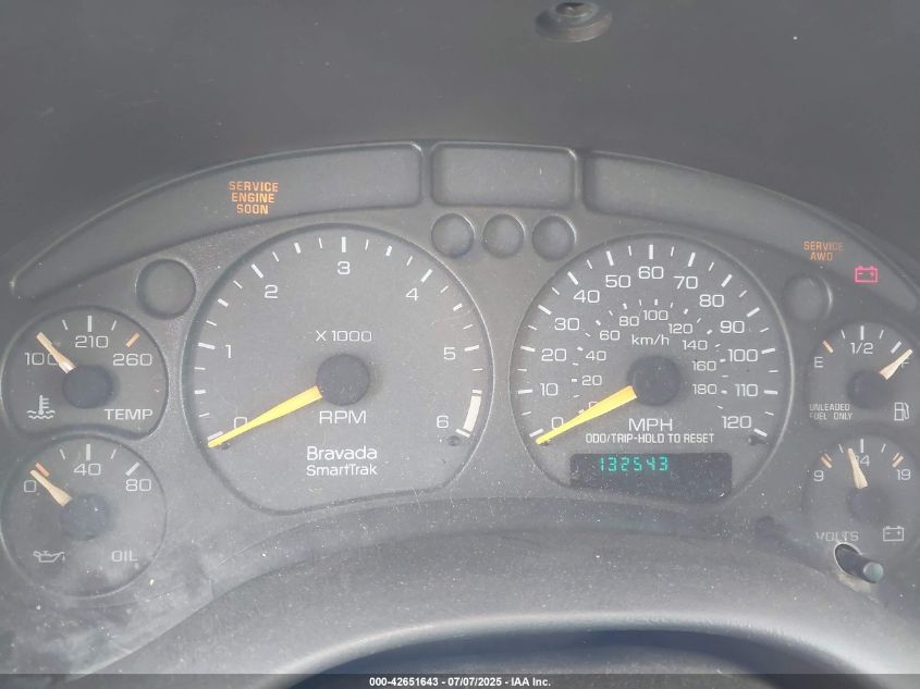 1999 Oldsmobile Bravada VIN: 1GHDT13W8X2704177 Lot: 42651643