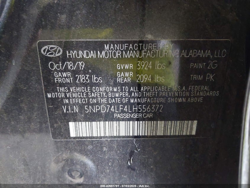 2020 HYUNDAI ELANTRA SE - 5NPD74LF4LH556372