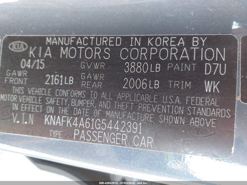 2016 KIA FORTE LX - KNAFK4A61G5442391