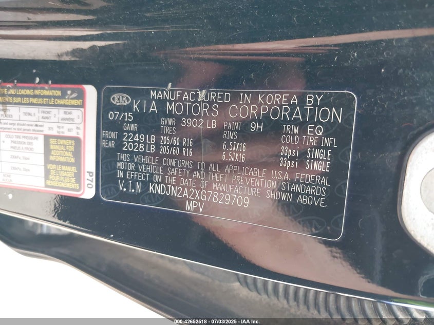 2016 KIA SOUL - KNDJN2A2XG7829709