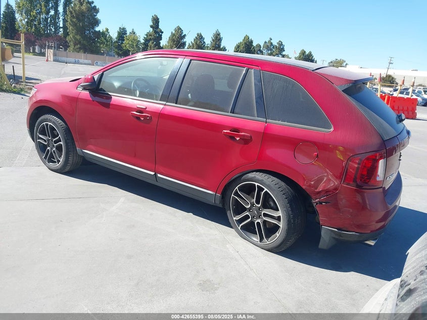 Vin: 2fmdk3jc1dbc46092, lot: 43148452, ford edge sel 20133