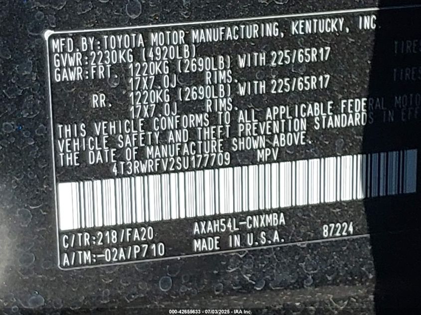 2025 Toyota Rav4 Hybrid - 4T3RWRFV2SU177709