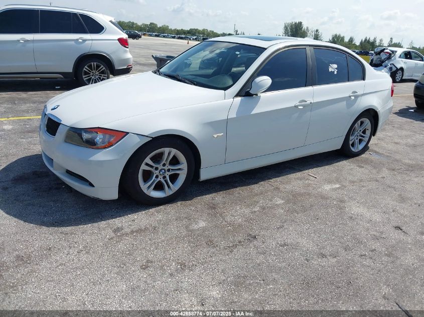 2008 BMW 328I white sedan gasoline WBAVA33508KX87749 photo #3