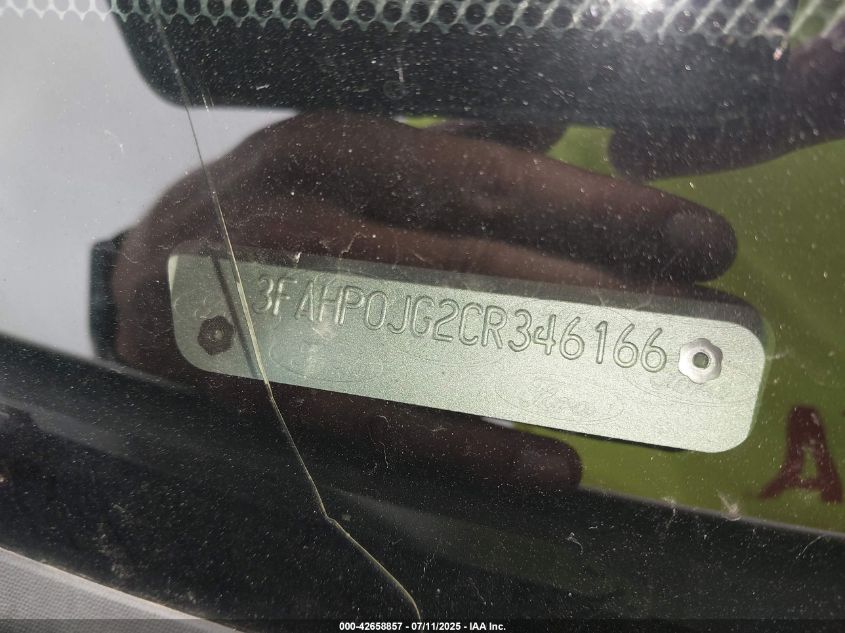 2012 Ford Fusion Sel VIN: 3FAHP0JG2CR346166 Lot: 42658857