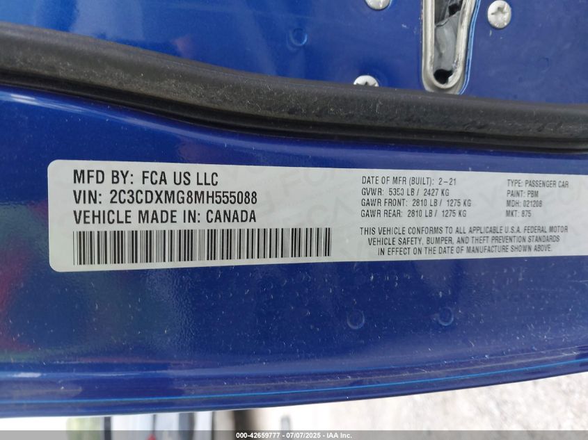 2021 DODGE CHARGER GT AWD - 2C3CDXMG8MH555088