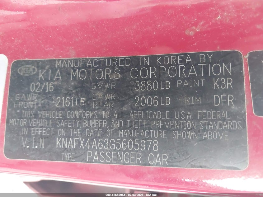 2016 KIA FORTE LX - KNAFX4A63G5605978